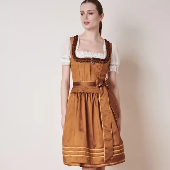 Kruger | Dresses | Nwt Kruger Dirndl Dress Brown Size 36 Small Us 6 |  Poshmark
